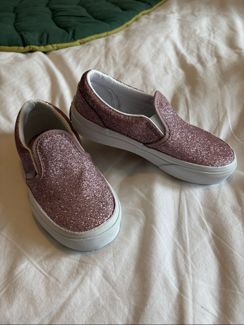 Pink Glitter Slip-On Sneakers